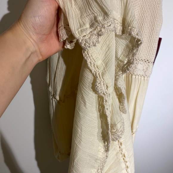 NWT Mix Nouveau Ivory Boho Open Knit Work Maxi Dress - Picture 13 of 15